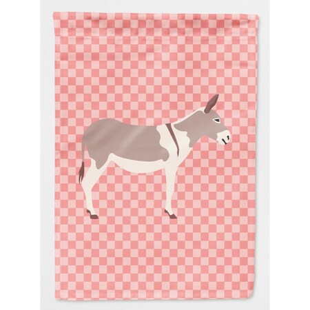 Carolines Treasures Australian Teamster Donkey Pink Check Canvas House Flag BB7846CHF